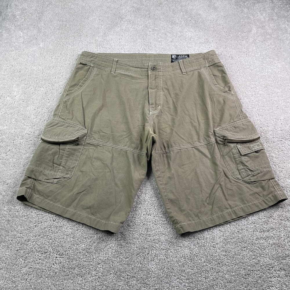 Kuhl Shorts Mens 38 Brown Ambush Cargo Vintage Patina Dye Climbing Hiking Rugged